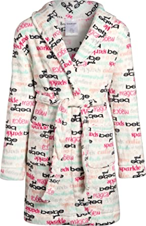 bebe Girls Ultra Soft Plush Robe with Pockets