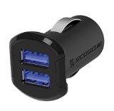 SCOSCHE USBC242M 12 Watts per port 24W48A total output USB Car Charger- The FASTEST CHARGE RATE for Apple and Android Devices-Retail Packaging-Black