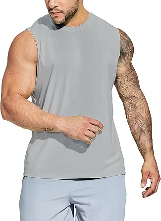 MIER Men's Workout Tank Tops UPF 50  Swim Shirts Quick Dry Running Sleeveless UV Protection Muscle Tees