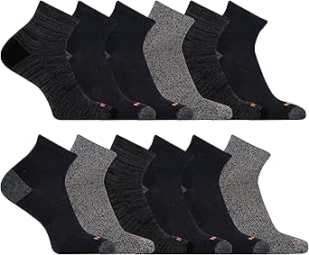 Merrell Unisex Adult Cushioned Midweight Ankle Socks - 4, 8, 12 Pairs - Moisture Wicking