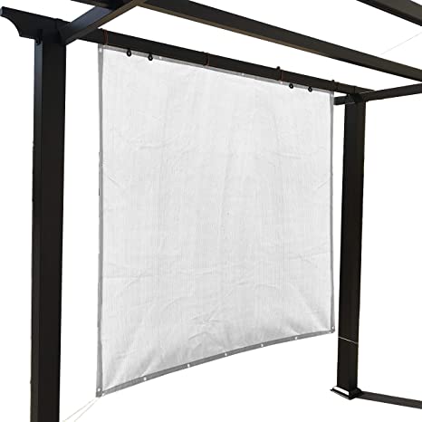 Alion Home Sun Shade Panel Privacy Screen with Grommets on 4 Sides for Outdoor, Patio, Awning, Window Cover, Pergola (10' x 12', White)