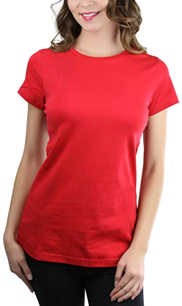 ToBeInStyle Women's Slim Fit Short Sleeve Crew Neck Tee