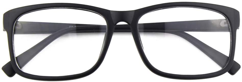 Happy Store CN12 Casual Fashion Basic Square Frame Clear Lens Eye Glasses,Matte Black