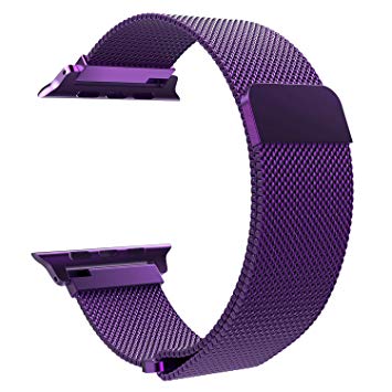 TiMOVO Compatible Band Replacement for Apple Watch 38mm 40mm Series 4/3/2/1, Milanese Loop Stainless Steel Bracelet Strap with Unique Magnet Lock - Purple