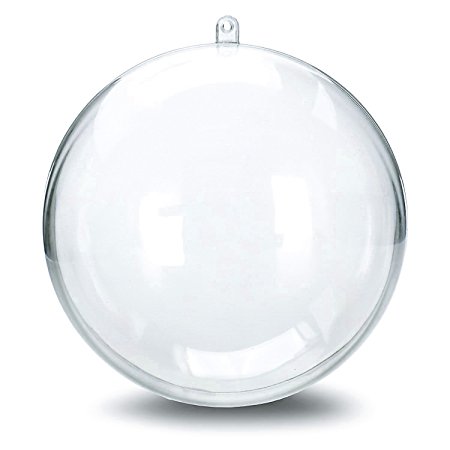 12 Clear Plastic Ball Fillable Ornament Favor 4" 100mm