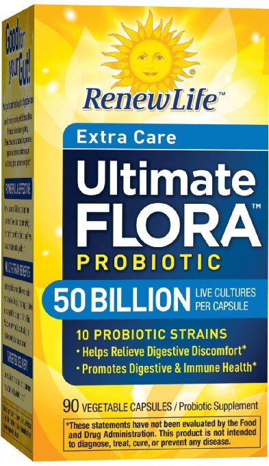 Renew Life Ultimate Flora Extra Care Probiotic 50 Billion Formerly Critical Care 90 Count