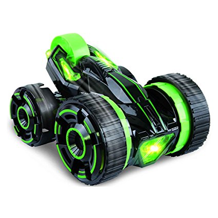 Remote control Stunt Car Double-face work 30km/h rapid stunt roller car all terrian suitable for competition with light,Green