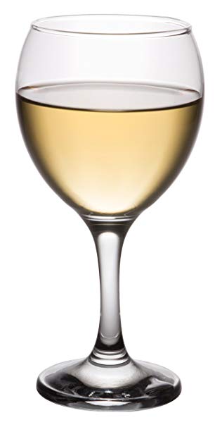 Classic Crystal Clear Stemmed White Wine Glass, Chardonnay Pinot Grigio Sauvignon Blanc, Set of 4, 8 oz