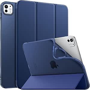 MoKo for iPad Pro 11 Inch Case M4 2024 (5th Gen), Ultra Slim Stand iPad Pro 11 M4 Case with Soft TPU Translucent Frosted Back Cover for iPad Pro 11'' 2024 (Model: A2836/A2837/A3006), Navy Blue