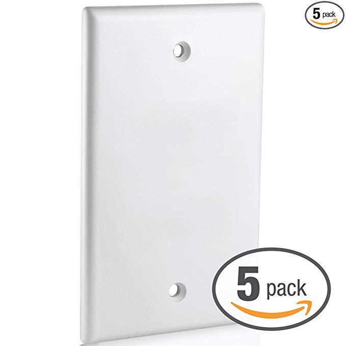 Mediabridge Blank Wall Plate (White) - 5 Pack (Part# 51W-100-5PK )