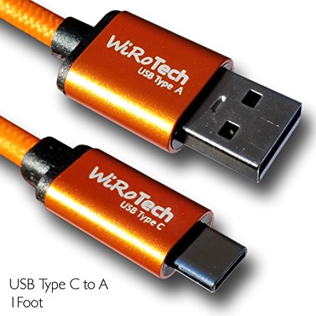 USB C Cable, WiRoTech Orange USB-C to USB-A Fast Charging Cable (1 Foot, Orange)