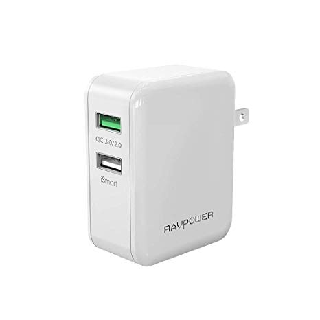 RAVPW-US USB Wall Charger, 18W 4.8A USB Plug, Phone Power Adapter with iSmart Tech, Compatible iPhone Xs XS Max XR X 8 7 Plus, iPad Pro Air Mini, Galaxy S9 S8 S7 S6 Edge, Tablet and More