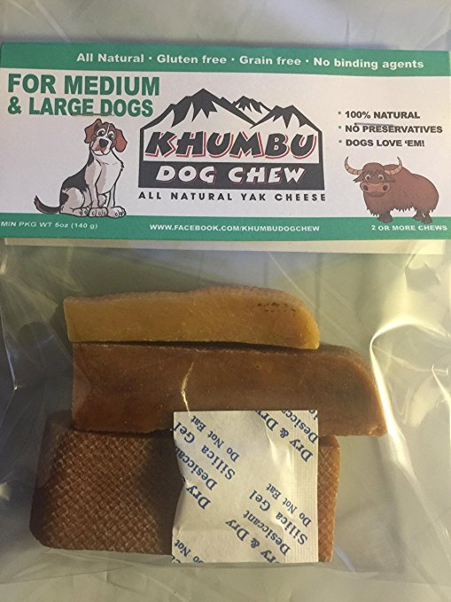 All Natural Yak Cheese From Himalayan Foothills - Pure Vegetarian. Exceptional Alternative for Rawhides, Antlers, and Sticks. For Medium to Large Dogs 5.0 oz