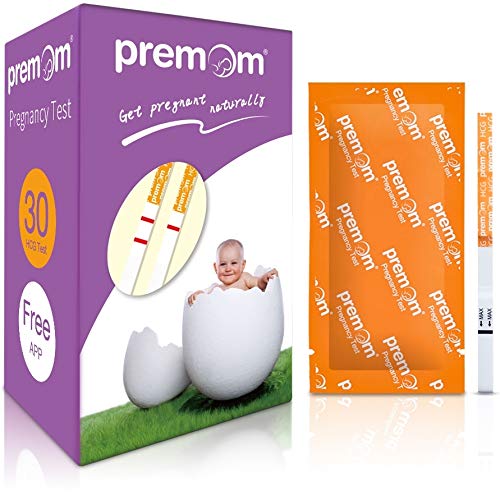 30-Pack Premom Hcg Pregnancy Test Strips -30 Individually Wrapped Pregnancy Test Kit- Over 99% Accurate and Powered by Premom Ovulation Predictor iOS and Android APP_#PMS-130
