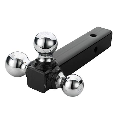 Neiko 20037A 3-in-1 Steel Trailer Hitch and Triple Ball Mount | 1-7/8", 2", 2-5/16" Chrome Plated Balls | 7500 Lb Capacity