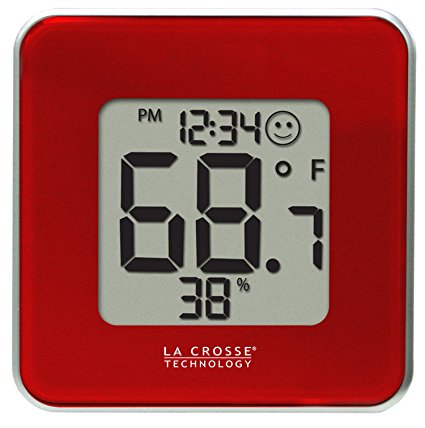 La Crosse Technology 302-604R-TBP Red Indoor Digital Thermometer and Hygrometer Station