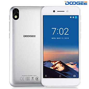 Unlocked Cell Phones, DOOGEE X11 GSM Dual SIM Unlocked Smartphone Android 8.1-2.5D Screen 5.0" Display - 1GB RAM   8GB ROM - 5MP Rear Camera - 3G Unlocked Phones - Silver