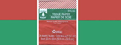 24 Red & Green Christmas Tissue Paper (Solid Colors)