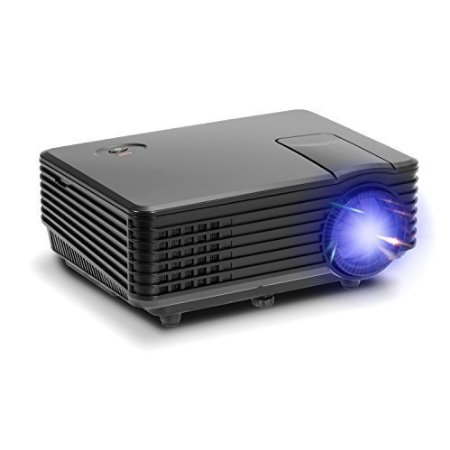 iClever Mini Projector LED HD Video Portable Multimedia Home Theater with HDMI/USB/VGA/AV, 1080p Support, Black