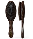100 Natural Boar Bristle Hair Styling Brush -Classic Looking Oval Shaped Best Used for Short or Long Hair and Beards- Soft Bristles-Professional Salon Quality- For Men and Women- Light Weight- Canadian Design Buy Now Lifetime Guarantee