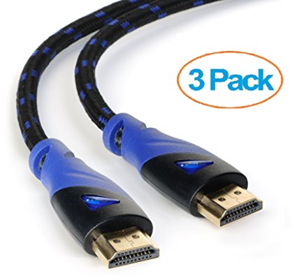 Aurum Ultra Series - High Speed HDMI Cable With Ethernet 3 PACK 20 Ft - Supports 3D & Audio Return Channel [Latest Version] - 20 Feet - 3 Pack