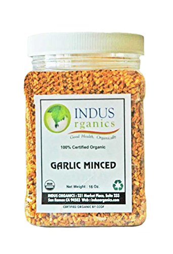 Indus Organics Garlic Minced, 1 Lb Jar, Premium Grade, High Purity, Freshly Packed