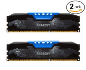 PNY Anarchy 8GB Kit (2x4GB) DDR3 2133MHz (PC3-17000) CL10 Desktop Memory (BLUE) - MD8GK2D3213310AB-Z