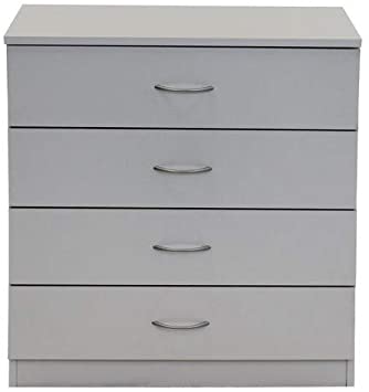 Devoted2Home Budget Bedroom Furniture with Chest of 4 Drawers, Wood, White, 33 x 66.8 x 72.5 cm