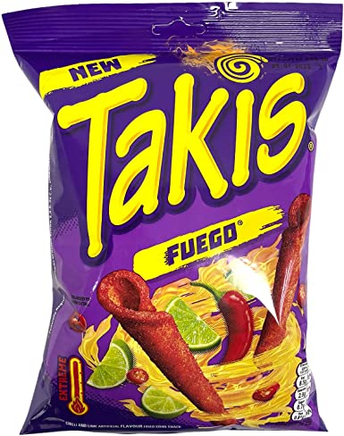 Takis Fuego Extreme Chill and Lime Flavoured Corn Snack 180g (Pack of 3)