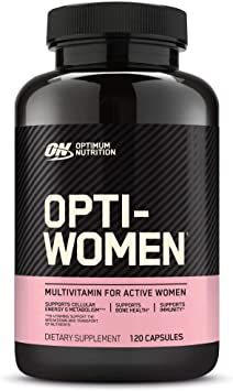 Optimum Nutrition Opti-Women, Vitamin C, Zinc and Vitamin D for Immune Support Womens Daily Multivitamin Supplement with Iron, Capsules, 120 Count