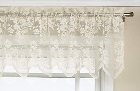 LORRAINE HOME FASHIONS Floral Vine 60-inch x 18-inch Valance, Ivory