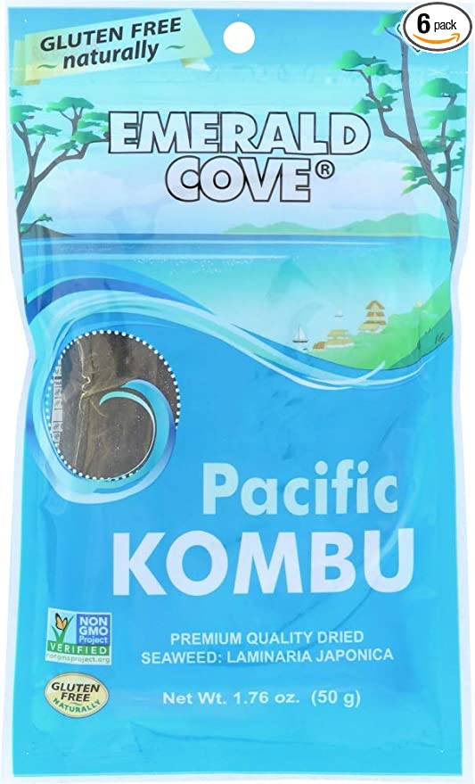 Emerald Cove Pacific Kombu (Dried Seaweed), 1.76-Ounce Bags (Pack of 6)