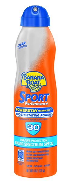 Banana Boat Sunscreen Ultra Mist Sport Performance Broad Spectrum Sun Care Sunscreen Spray - SPF 30, 6 Ounce