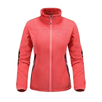 OutdoorMaster Women's Fleece Jacket - Waterproof & Stain Repellent, Ultra Soft Plush Lining & Optional Hoodie - Full-Zip