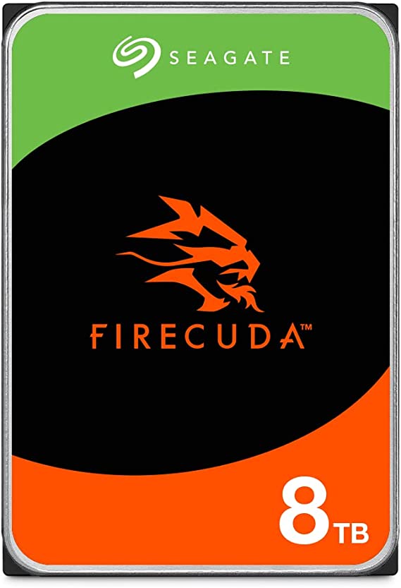 Seagate FireCuda HDD, 8 TB, Internal Hard Drive - 3.5 Inch CMR SATA 6 Gb/s 7,200 RPM 256 MB Cache 300 TB/Year, 3 year Rescue Services (ST8000DXZ01)