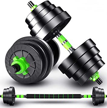 BCBIG Dumbbells Set,Adjustable,Weights,Pair 20lbs/30lbs/40lbs/66lbs/88lbs,Barbell,Home Gym, Workout, Fitness,Training,Free Dumbbell with Connecting Rod for Men-Green