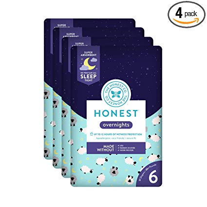 The Honest Company Overnight Diapers, Sleepy Sheep, Size 6 (68 Count)