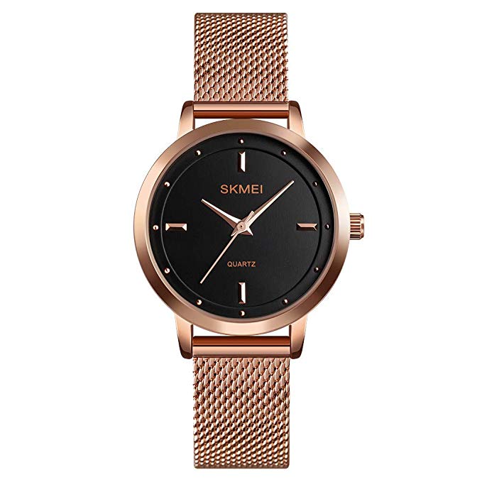 Women's Watch Waterproof Analog Quartz Watches for Women Simple Fashion Casual Unisex Ladies Wrist Watch with Stainless Steel Mesh Band Gift Dress Watch