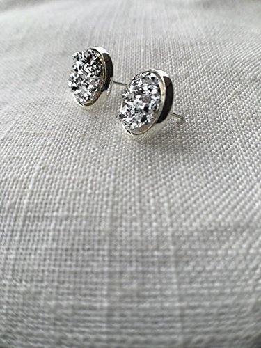 Handmade Silver Druzy Silver Stud Earrings Druzy Earrings Handcrafted Druzy Earrings Stud Earrings