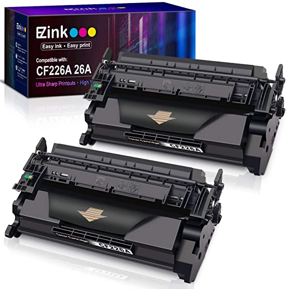 E-Z Ink (TM) Compatible Toner Cartridge Replacement for HP 26A CF226A to use with Laserjet Pro M402n M402dn M402d M402dw Laserjet Pro MFP M426dw M426fdw M426fdn Printer (Black, 2 Pack)