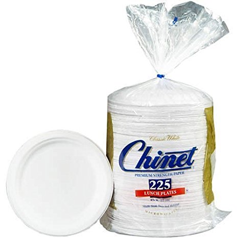 Chinet Paper Lunch Plates, 8 3/4", 225 Count