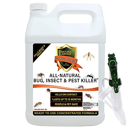 All-Natural Bug, Insect & Pest Killer & Control Including Fleas, Ticks, Ants, Spiders, Bed Bugs, Dust Mites, Roaches and More, Safe for Pets and Kids, for Indoor and Outdoor Use, 128 Oz Gallon