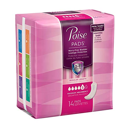 Poise Pads, Maximum Absorbency (Formerly Ultra), Case/84 (6 bags of 14)
