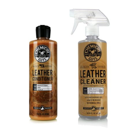 Chemical Guys - Leather Cleaner & Conditioner Complete Leather Care Kit (16 oz) (2 Pack)