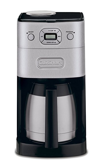 Cuisinart DGB-650BCFR 10 Cup Grind-and-Brew Thermal Automatic Coffeemaker in Brushed Metal (Certified Refurbished), Silver