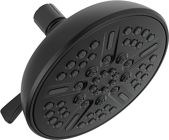 Delta Faucet 8-Spray Touch-Clean Matte Black Shower Head, Delta Shower Heads, Showerhead, Shower Head Black, 1.75 GPM Water Flow, Matte Black 75898CBL