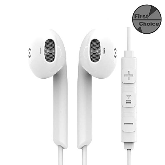 Foocho Wired Earbuds, In Ear Earphones with Microphone Stereo Headphone for iPhone 6s 6 5s Se 5 5c 4s Plus Android Galaxy Edge S8 S7 S6 S5 S4 Note 1 2 3 4 7 (1 pack)