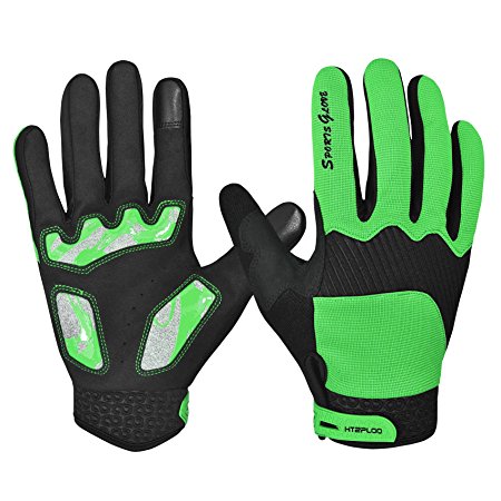 Cycling Gloves with Shock-absorbing Pad Full Finger Bike Gloves Bicycle Gloves Road Racing Gloves Mountain Bike Gloves Men/Women Work Gloves H-004
