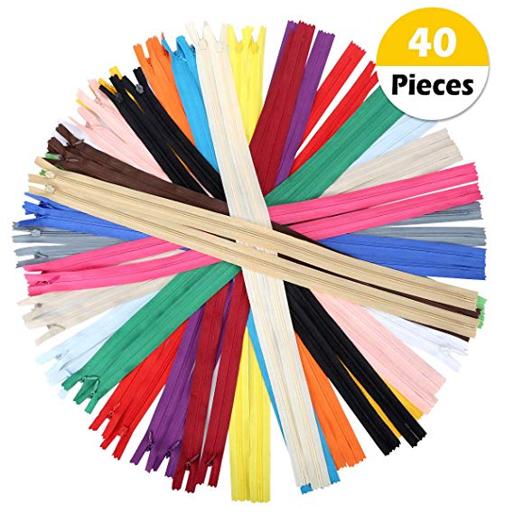 OTRMAX 20Inch Nylon Invisible Zippers/Conceal Zippers/Sewing Zippers Garment Sewing Accessories, Set of 40pcs (20 Colors, 2pcs Each Color)