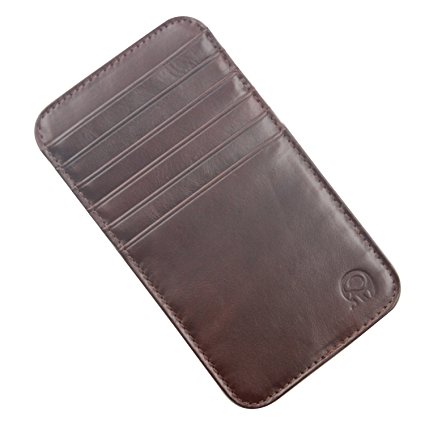 Genuine Leather Cowhide Credit Card Case Holder Slim Wallet for Men